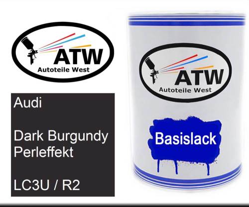 Audi, Dark Burgundy Perleffekt, LC3U / R2: 500ml Lackdose, von ATW Autoteile West.